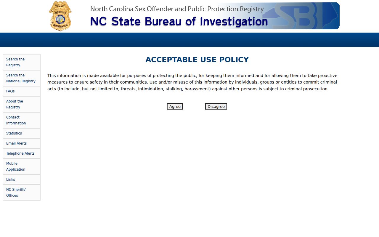 Garner records search in the North Carolina offender registry