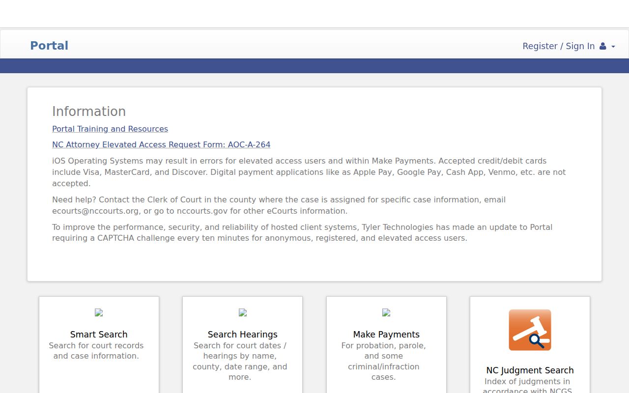 Garner people search in the North Carolina eCourts Portal