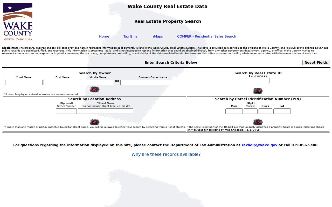 Garner people search through Wake County real estate records